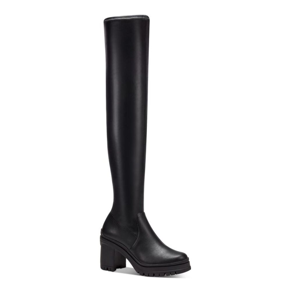 BAR III Womens Black Padded Fernn Almond Toe Block Heel Zip-Up Boots 7 M